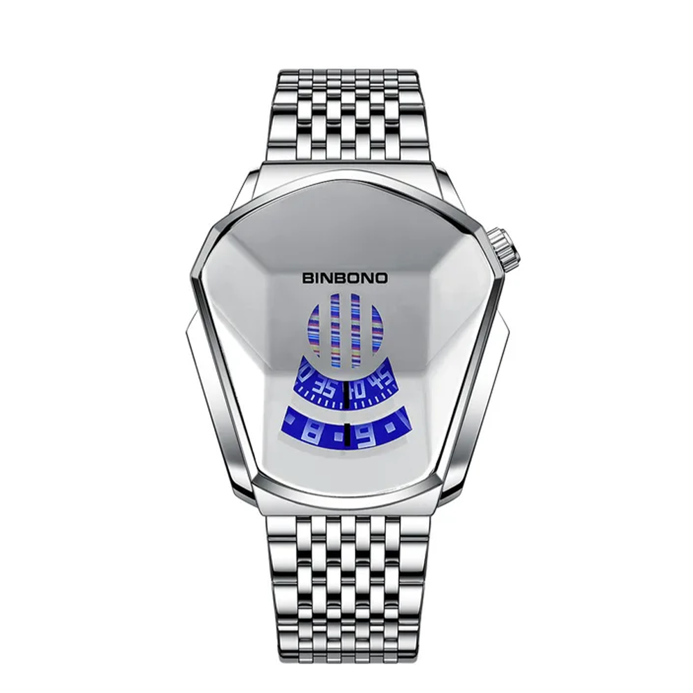 ساعة رجالي بسوار معدن فضي - الصورة 6