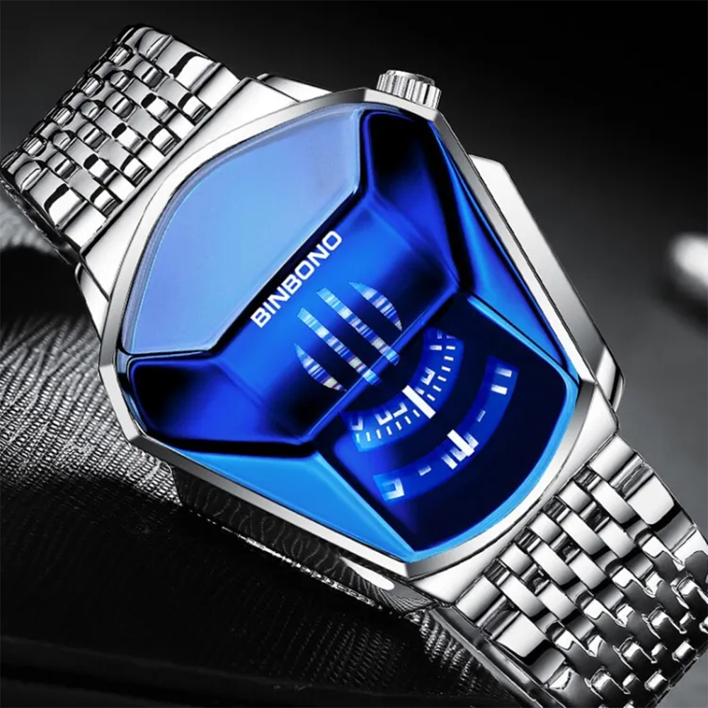 ساعة رجالي بسوار معدن فضي - الصورة 3