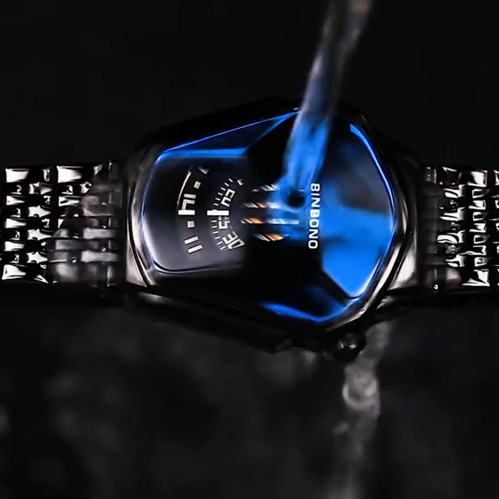 ساعة رجالي بسوار معدن فضي - الصورة 4